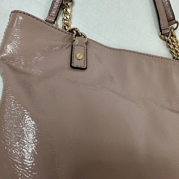 Michael Kors Pink Leather Gold Chain Shoulder Bag - Picture 9 of 13